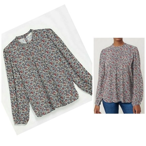 LOFT Tops - New Loft Floral Pintucked Blouse size S